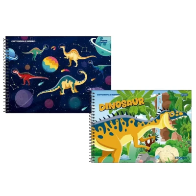 CADERNO DESENHO 80F CD DINO STONE JANDAIA