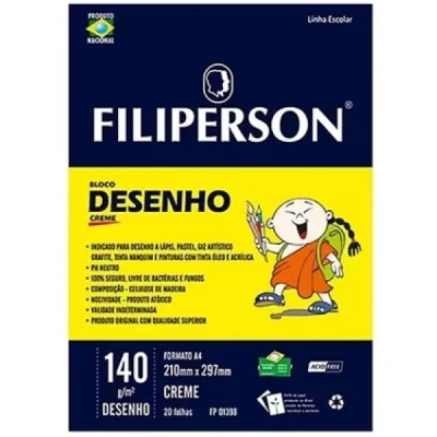BLOCO DESENHO A4 140G CREME FILIPERSON