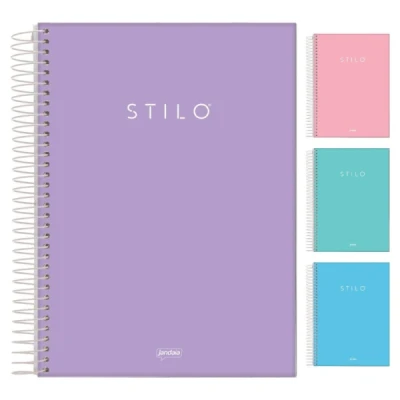 CADERNO 1MT 80F ESP CD UNIV STILO LILAS PASTEL JANDAIA