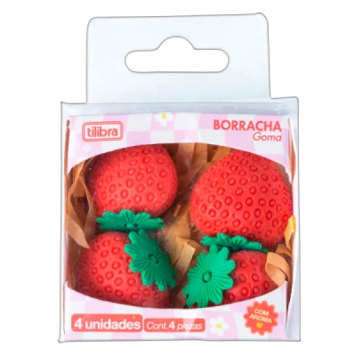 BORRACHA BE BERRY MORANGUINHOS BLT/4  TILIBRA