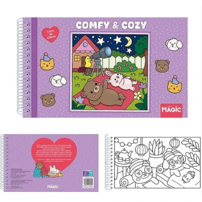 LIVRO DE COLORIR COMFY E COZY 96P ESP C.D. 180G UNIDADE 84891 - MAGIC KIDS
