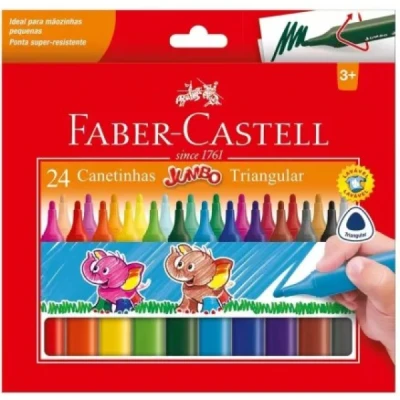 CANETINHA HIDROCOR C/24 JUMBO TRIANGULAR 15.0224J FABER CASTELL