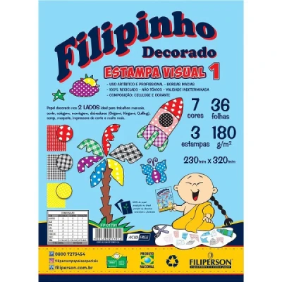 FOLHA EDUCACAO ARTISTICA DECORADO 180G FILIPERSON - UNID