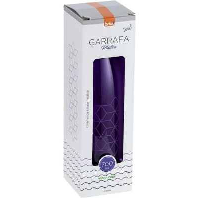 GARRAFA PLÁSTICA ESTAMPADA C/ TAMPA AL - 700ML - MATELASSE ROXO GA0242 BRW