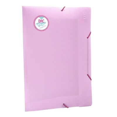 PASTA ELASTICA PLASTICA FINA OFICIO ROSA PASTEL BREEZE REF801PP - DAC