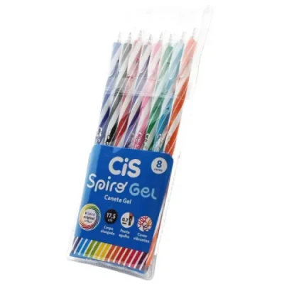 CANETA CIS SPIRO GEL C/8 CORES 5.7744