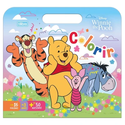 LIVRO MALETA COLORIR POOH TILIBRA