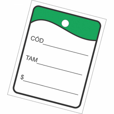 Etiqueta para Marcação TAG 30X38MM Cartão Verde - Grespan PCT.C/1000