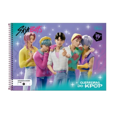 CADERNO DESENHO 80F ESP CD GUERREIRA  KPOP TILIBRA