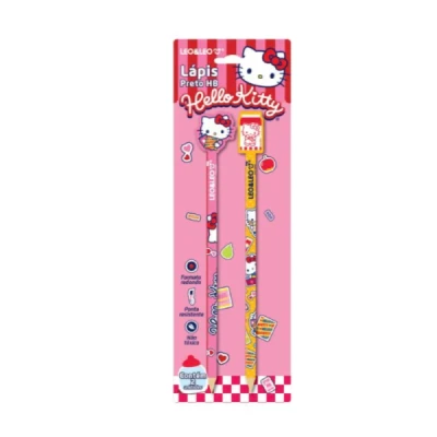 LAPIS DE ESCREVER HB C/BORRACHA NA PONTA C/2 UNID HELLO KITTY R.10498 - LEOLEO