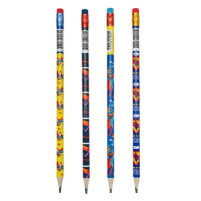 LAPIS DE ESCREVER C/BORRACHA HB RESINA SUPERMAN RED LEOLEO