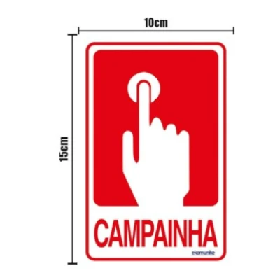 PLACA SINALIZACAO CAMPAINHA