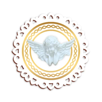 IMA DE GELADEIRA RELIGIOSO RESINA EM MDF 7,5X7,5 ANJO IM-030 - BELLA ARTE