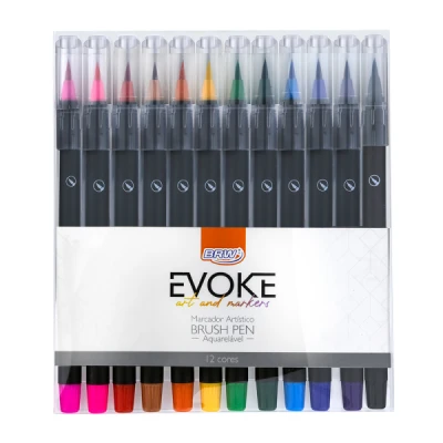 MARCADOR BRUSH PEN BRW C/12 CORES BP0001 BRW