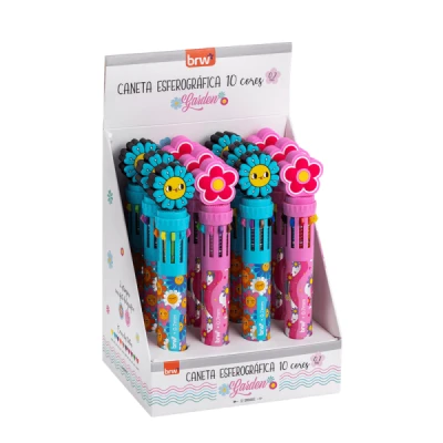 CANETA ESFEROGRÁFICA DIVERT 0.7MM GARDEN 10 CORES CA0505 BRW