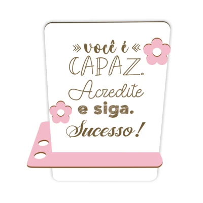 PORTA CANETA EM MDF ROSA POC-004 - BELLA ARTE