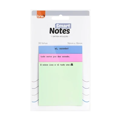 BLOCO ADESIVO SMART NOTES 76X76MM - SATIRA INTUIÇÃO - 30 FLS BA8011 - BRW