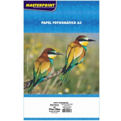 PAPEL FOTO GLOSSY 230G A3 20F - MASTERPRINT