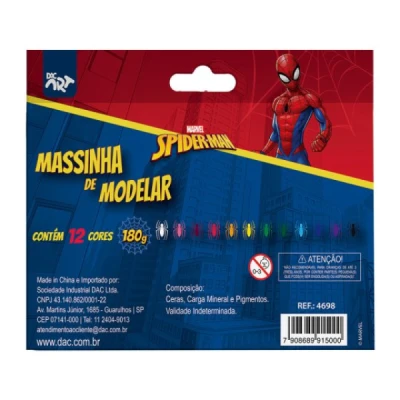 MASSA DE MODELAR C/12 180G HOMEM ARANHA REF4698 DAC