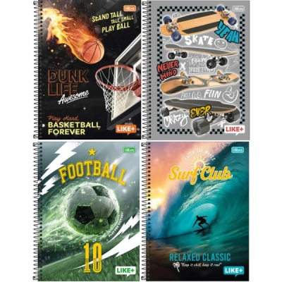 CADERNO ESPIRAL CAPA DURA UNIVERSITÁRIO 1 MATÉRIA LIKE+ 80 FOLHAS