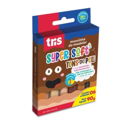 MASSA DE MODELAR C/06 SUPERSOFT PELE R.901187 - TRIS