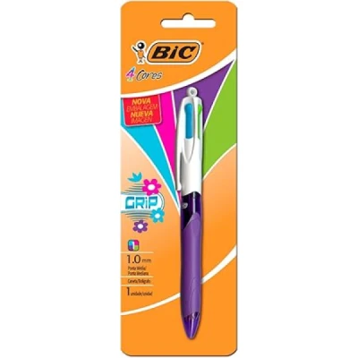 CANETA ESFEROGRAFICA BIC 4 CORES GRIP FASHION BLISTER 929824 - BIC