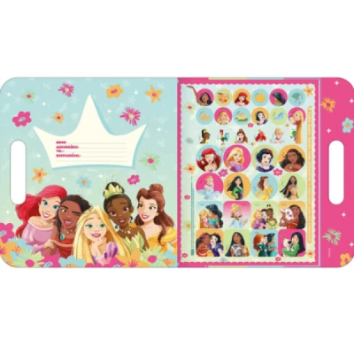 LIVRO MALETA DE COLORIR PRINCESAS 8 FOLHAS + 68 Adesivos